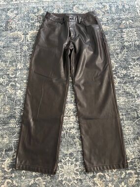 wild fable Black Faux Leather Straight-Leg Pants